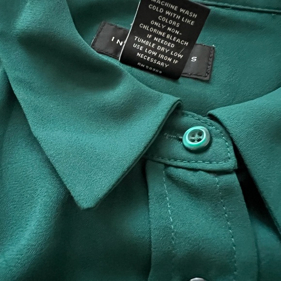 Investments Semi-Sheer Collared Button Down Shirt w/ Long Rolled Button Sleeve - Picture 4 of 4